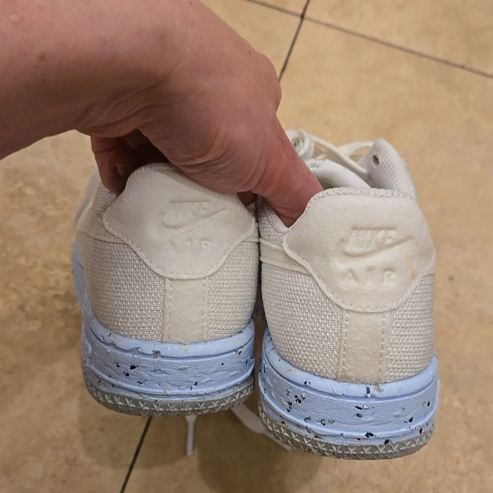 White Sneakers with Light Blue Soles